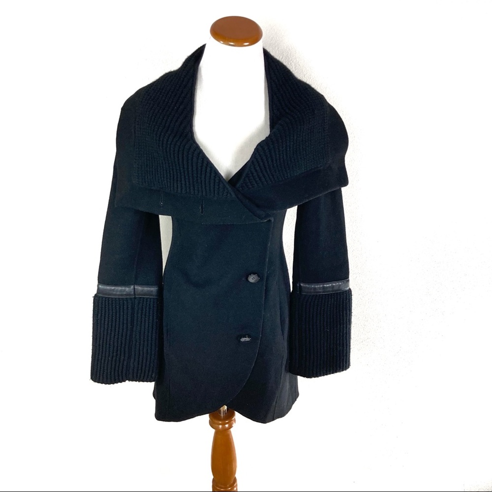 Mackage Black Wool Blend Large Collar‎ Coat Women’s Sz XS